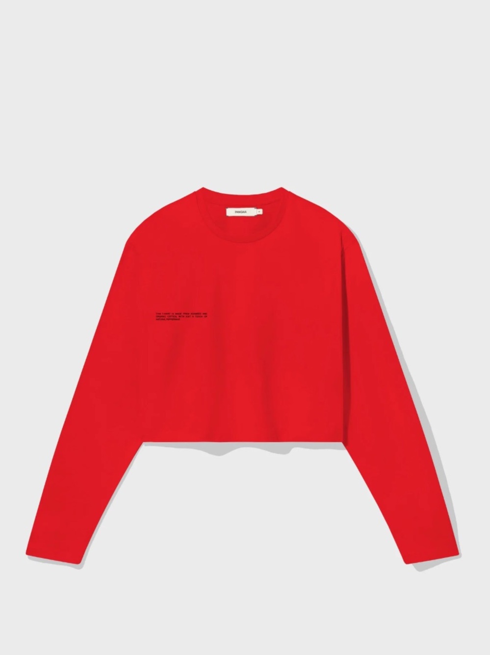 PANGAIA Archive Organic Cotton Long Sleeve Cropped T-Shirt Small Red